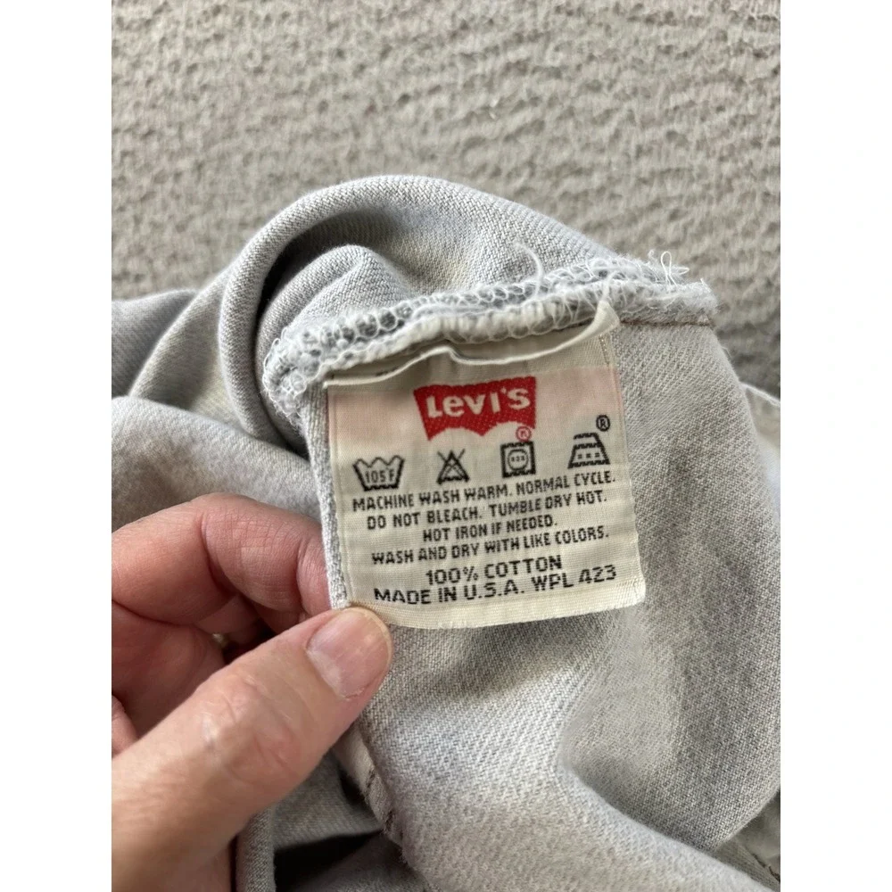 Vintage Levis 501 Jeans Mens 31x32 (Fits 28x31) Gray 90s Made USA Denim Faded